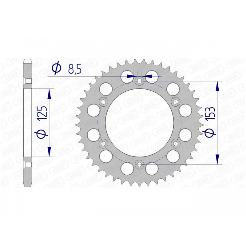 COURONNE AFAM ALUHM-HONDA CR 125 MOTARD 45T - 11212N - 520