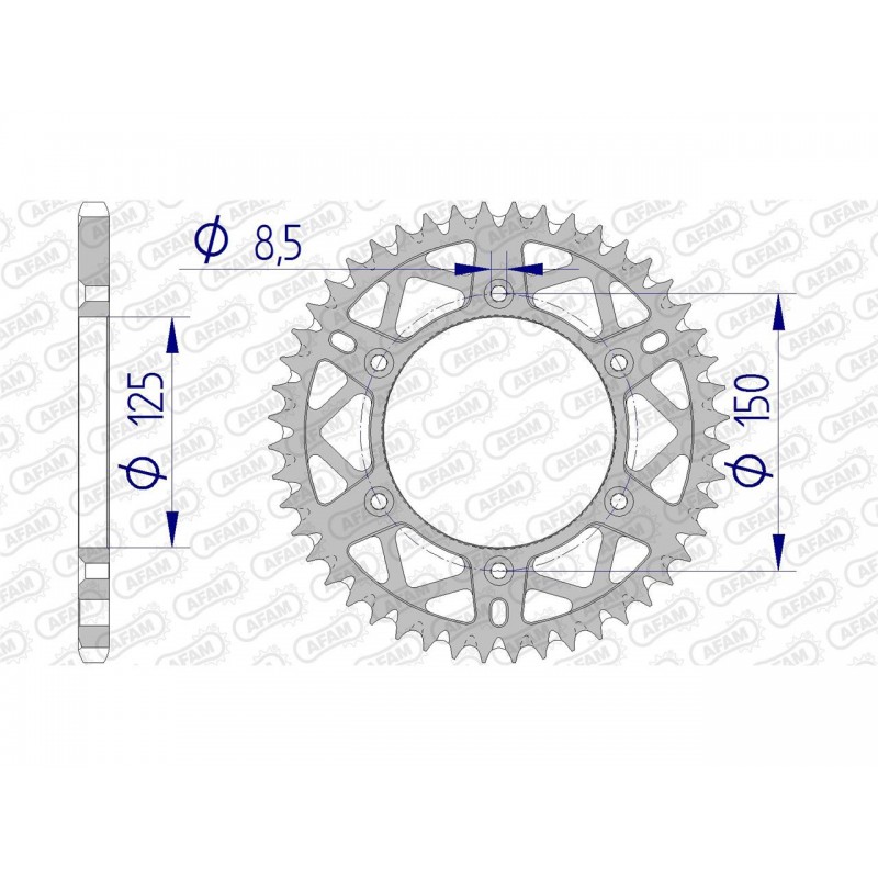 COURONNE AFAM ALUHUSABERG TE 125 48T - 72304 - 520