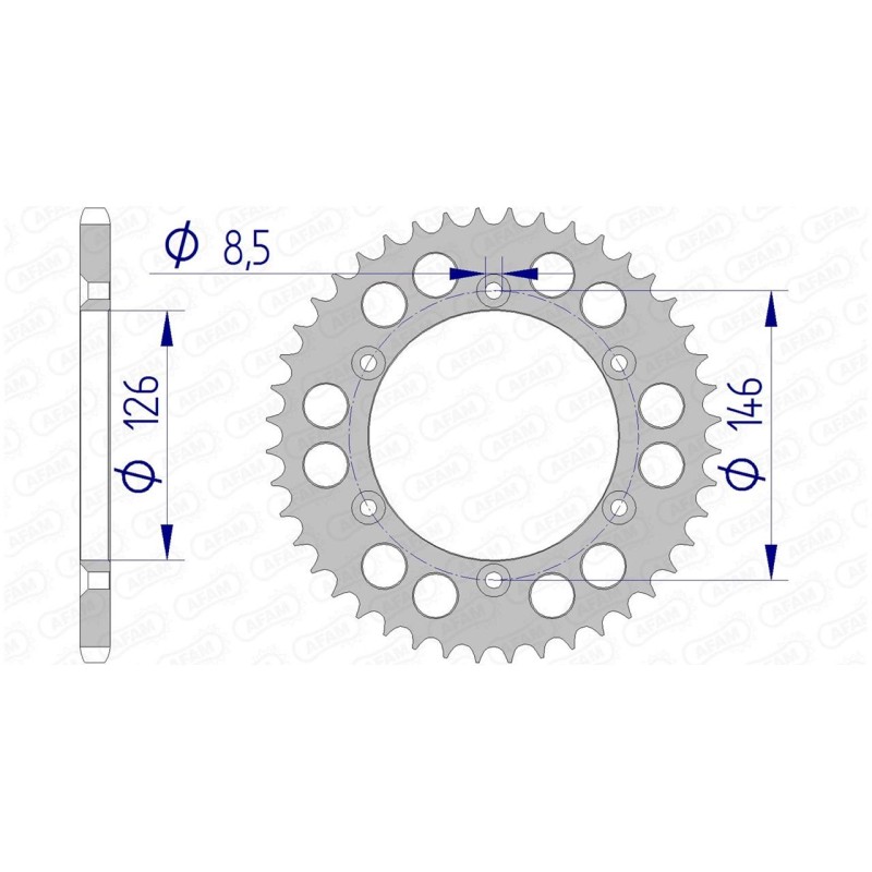 COURONNE AFAM ALUSUZUKI RM 125 46T - 15203N - 520