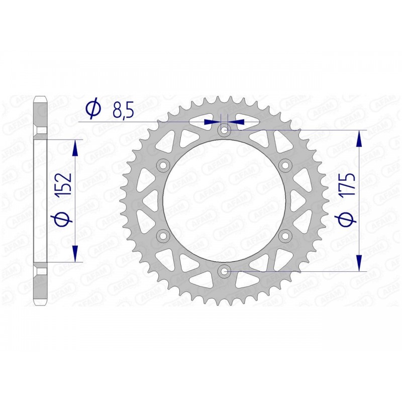 COURONNE AFAM ALUYAMAHA WR 125 48T - 13508N - 520