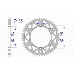 COURONNE AFAM ALUKAWASAKI KX 125 50T - 17206 - 520