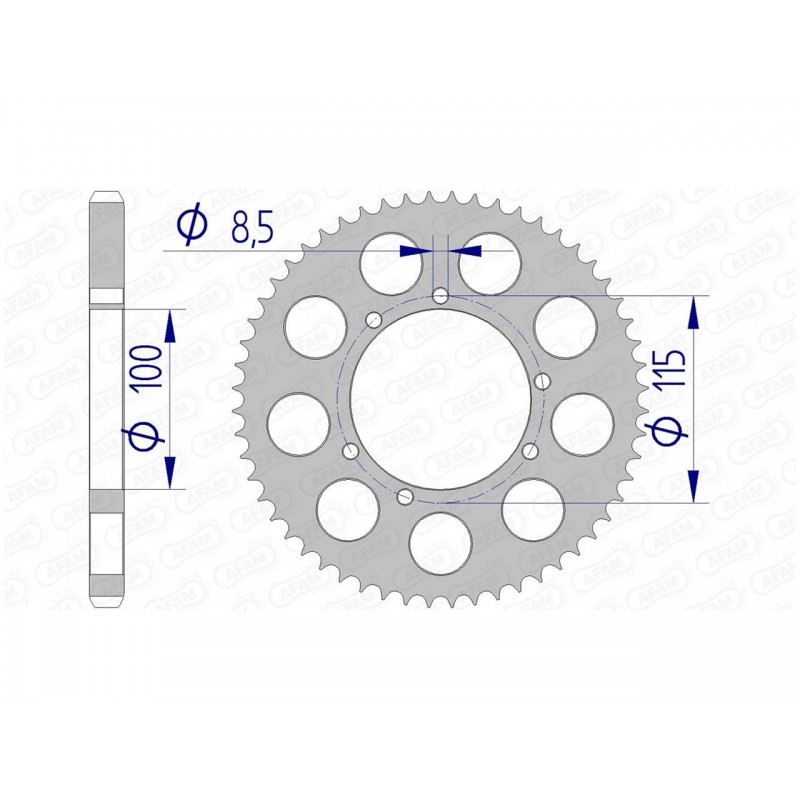 COURONNE AFAM ALUBETA 50 RR ENDURO ALU 50T - 93117 - 428