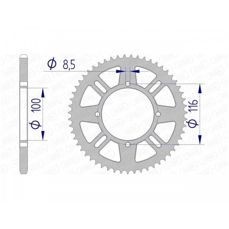 COURONNE AFAM ALUKAWASAKI KX 80 52T - 17104N - 420