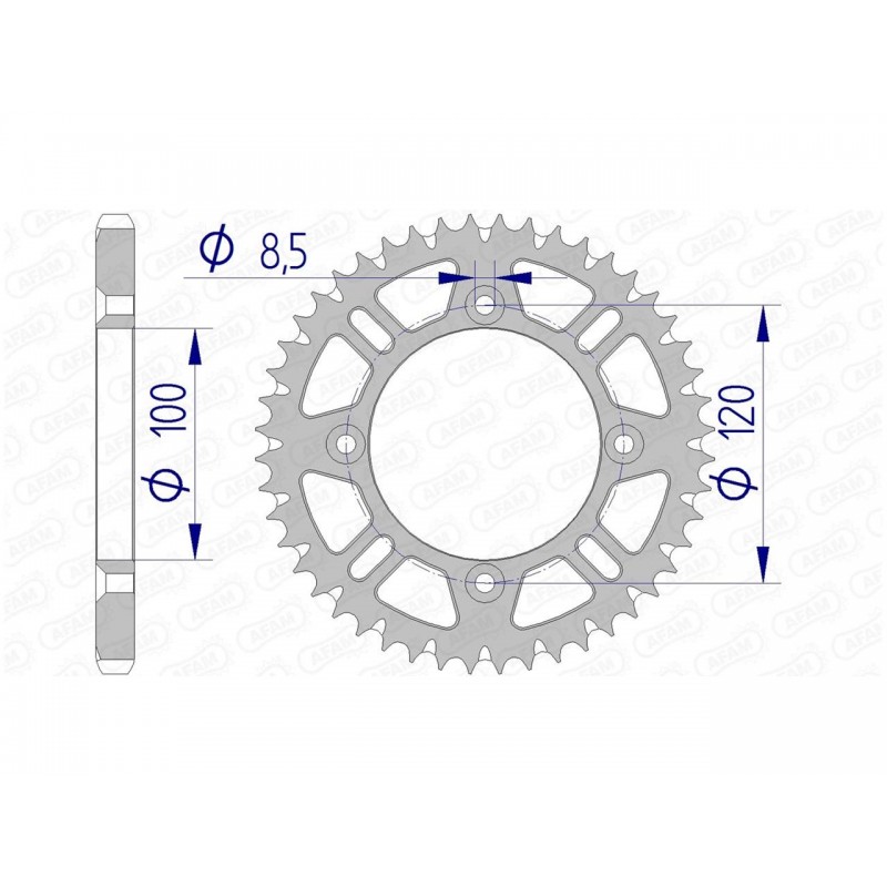 COURONNE AFAM ALUSUZUKI RM 80 47T - 15104 - 428