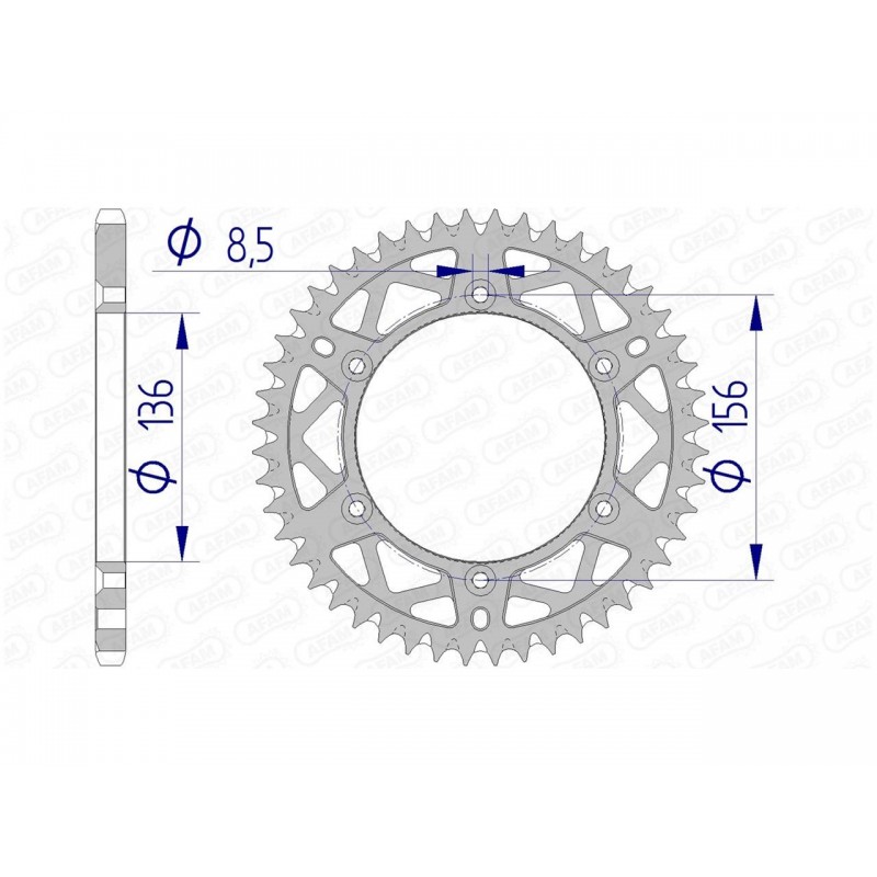 COURONNE AFAM ALUBETA RR 250 4T ENDURO 48T - 15206 - 520