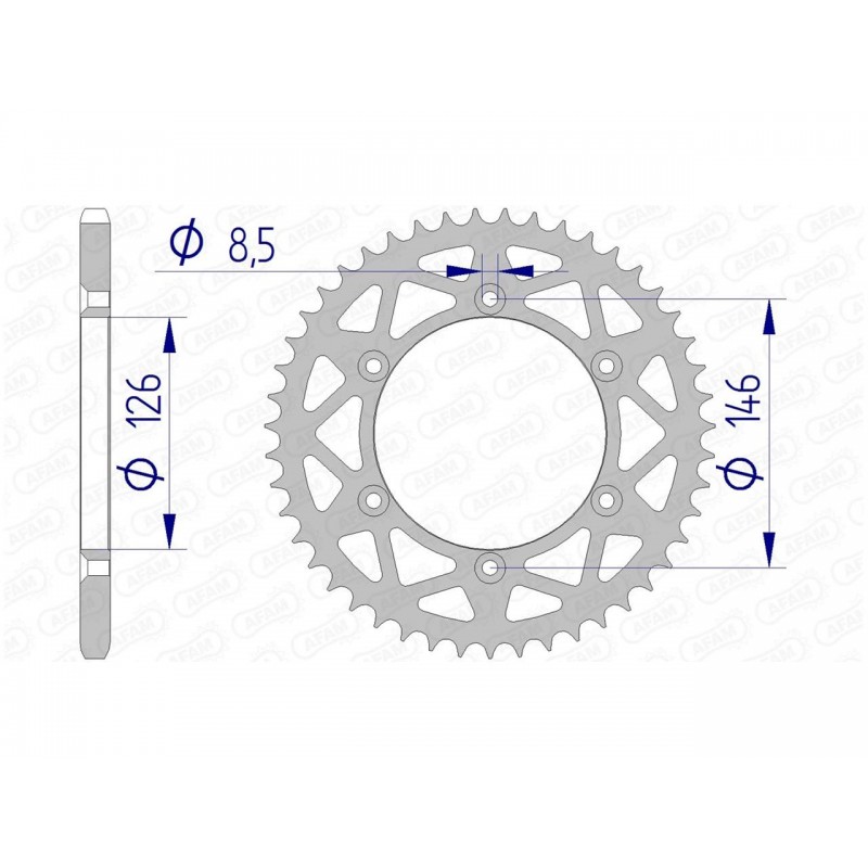 COURONNE AFAM ALUSUZUKI RM 125 47T - 15203N - 520