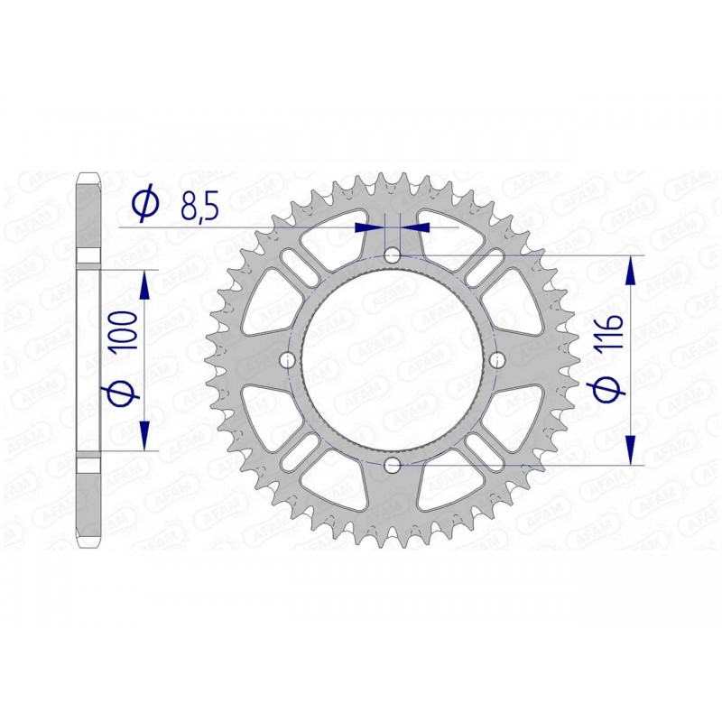 COURONNE AFAM ALUKAWASAKI KX 80 53T - 17104 - 420