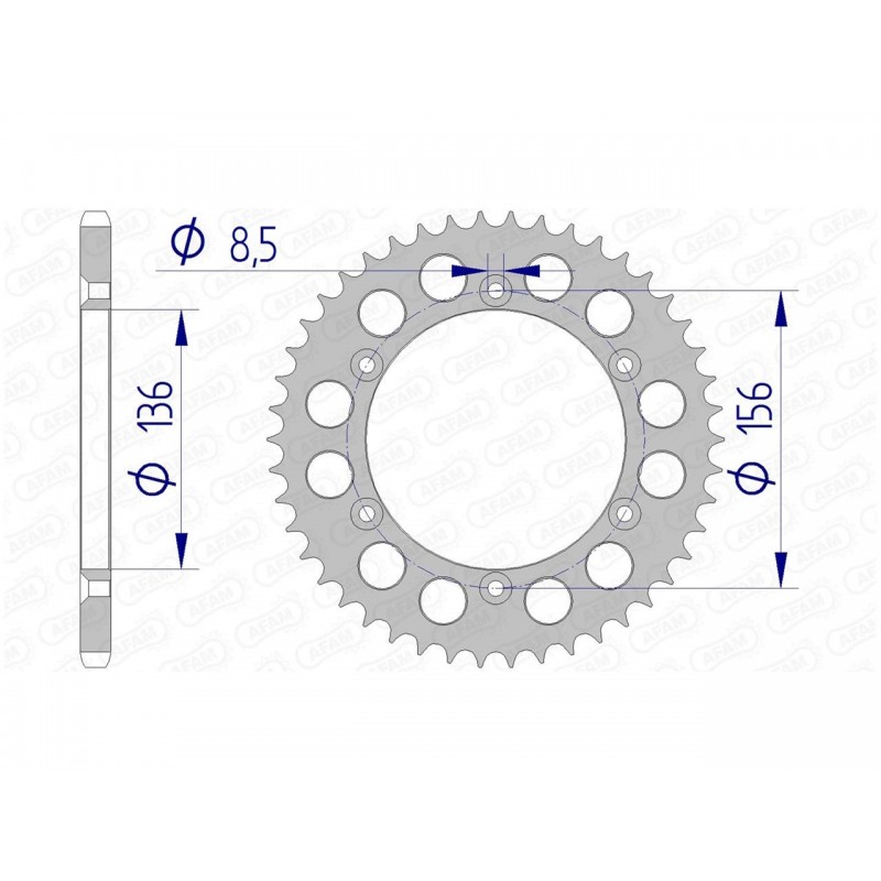 COURONNE AFAM ALUAJP PR4 125 ENDURO 42T - 15206N - 520