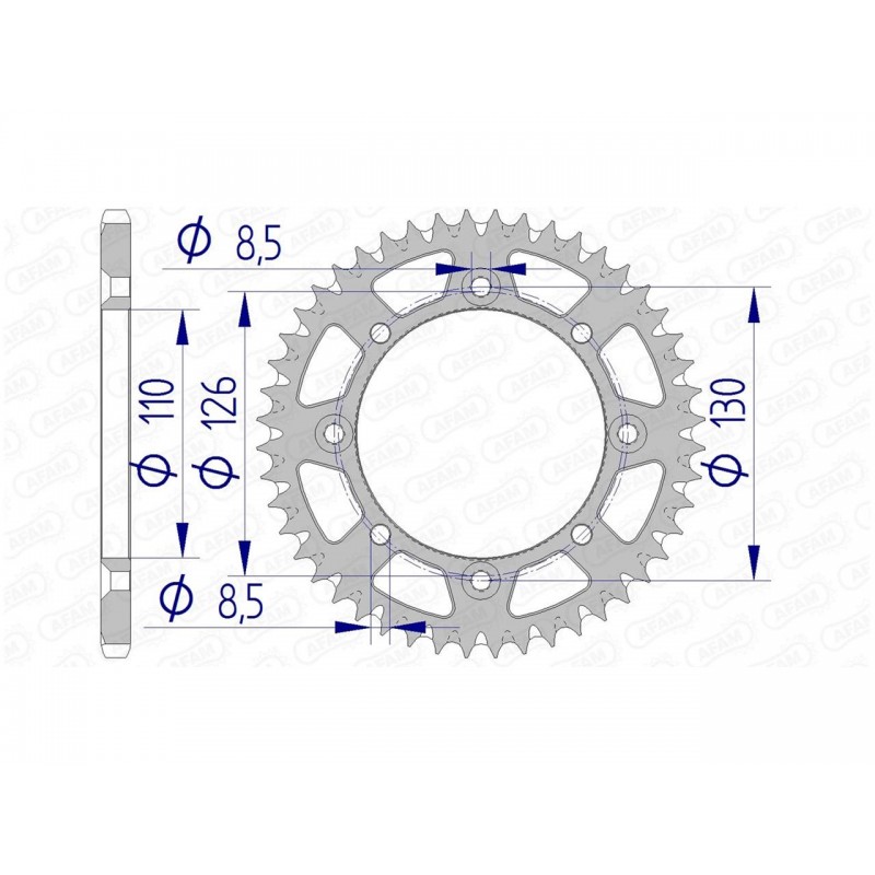 COURONNE AFAM ALUKAWASAKI KX 65 46T - 17107 - 420