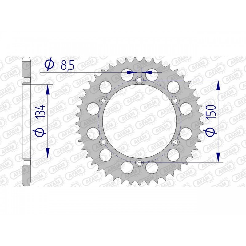 COURONNE AFAM ALUKAWASAKI KX 125 46T - 17206N - 520