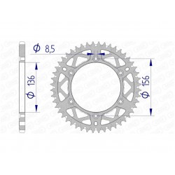 COURONNE AFAM ALUBETA RR 250 4T ENDURO 51T - 15206 - 520