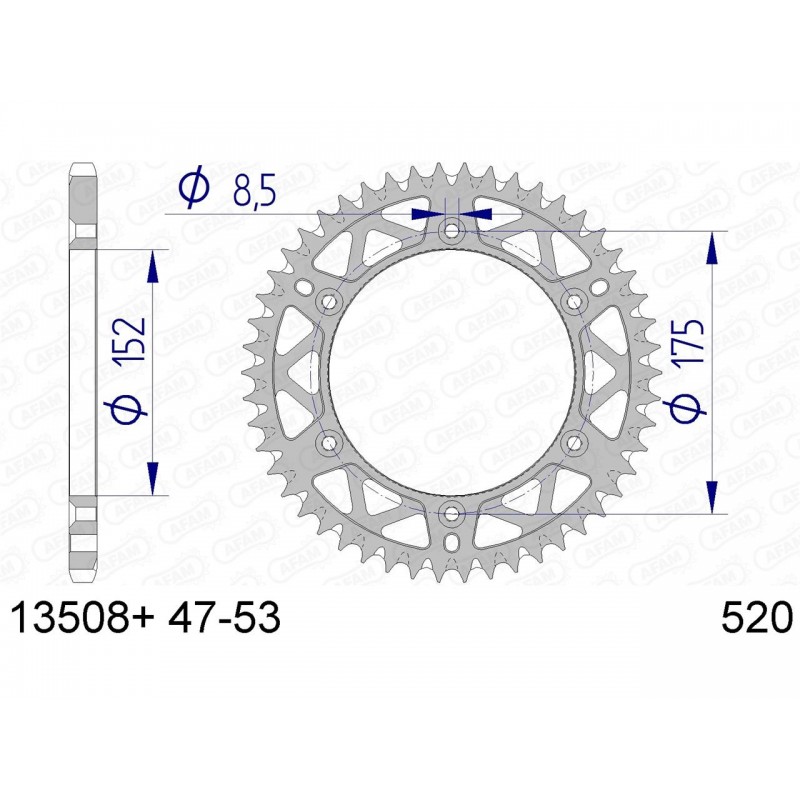 COURONNE AFAM ALUYAMAHA WR 125 48T - 13508 - 520