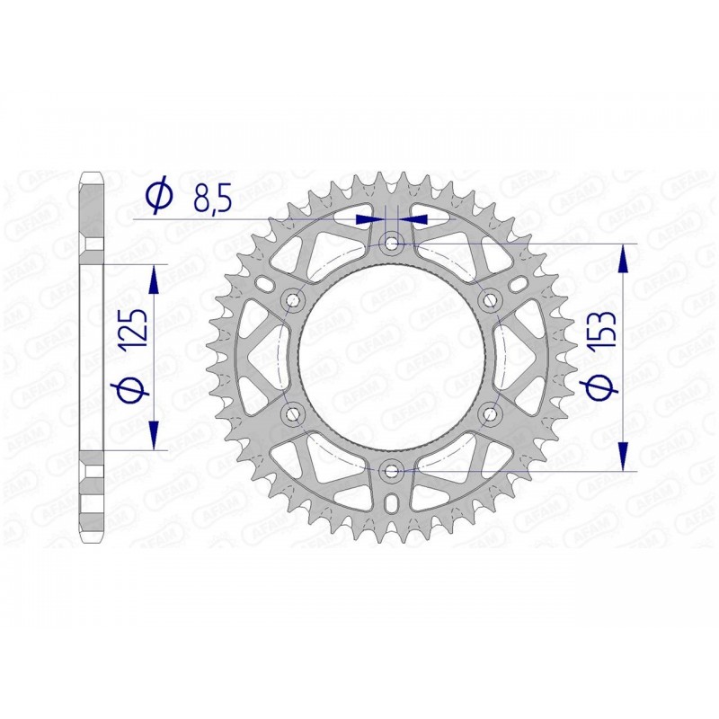 COURONNE AFAM ALUHM-HONDA CRE 125 R ENDURO 53T - 11212 - 520