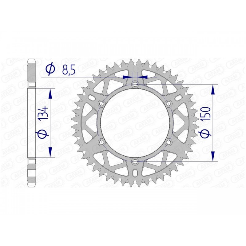 COURONNE AFAM ALUKAWASAKI KX 125 52T - 17206 - 520