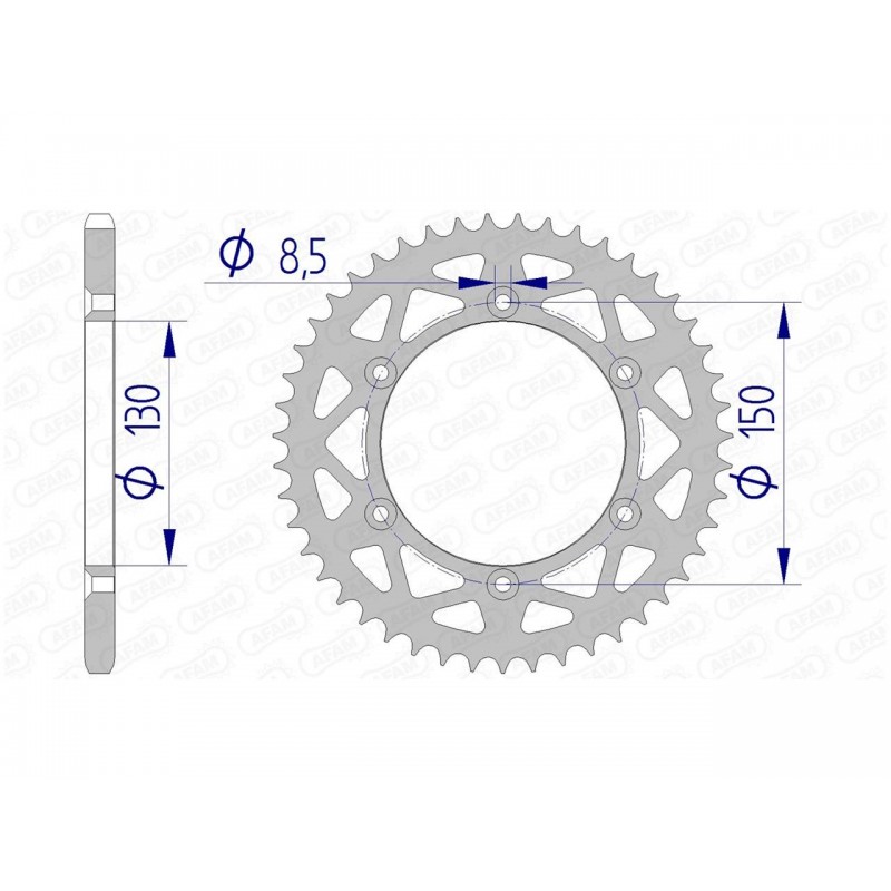 COURONNE AFAM ALUYAMAHA WR 125 49T - 13323N - 520