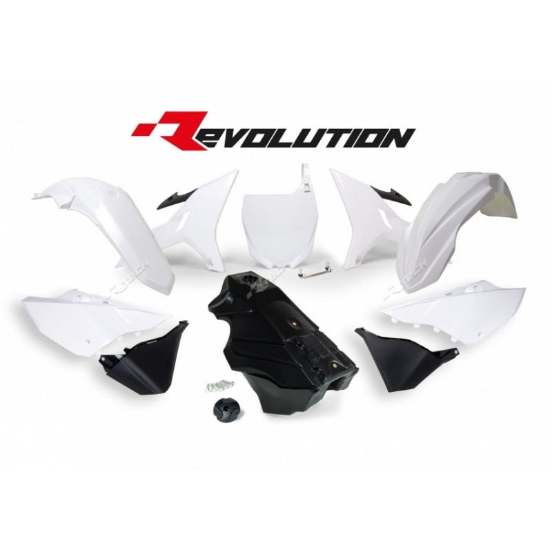 KIT PLASTIQUES REVOLUTIONYZ125/250 02-16/WR250 16 RES. INCLUS-BLANC N