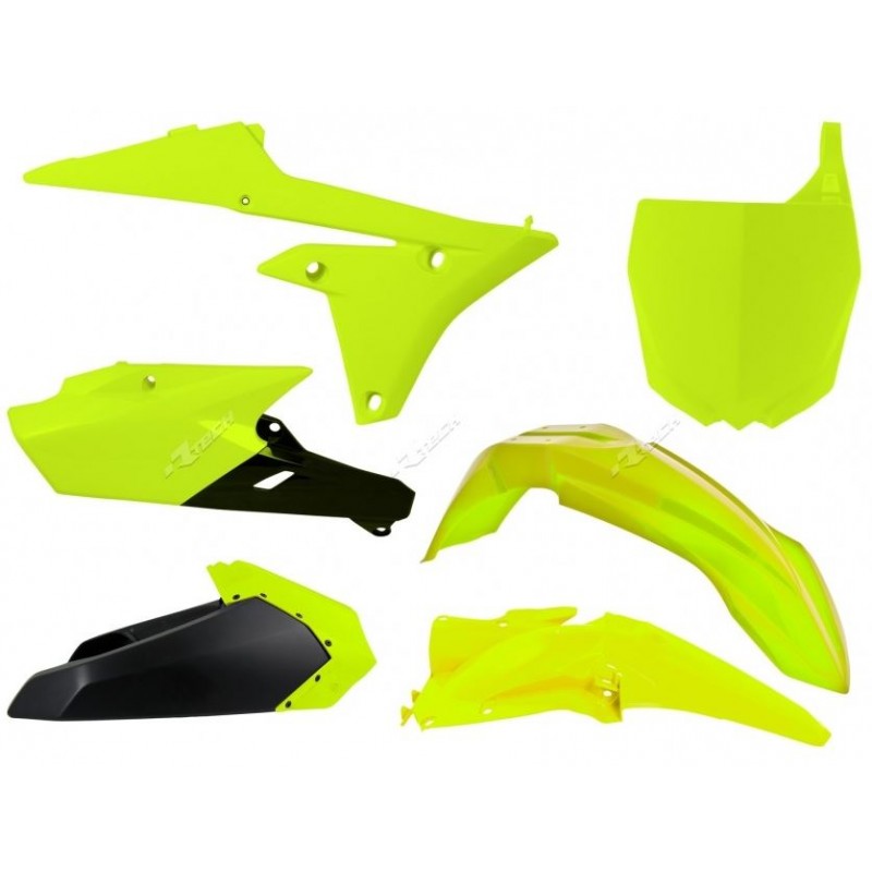 KIT PLASTIQUE RACETECHYZ250/YZF450 14-16 FLUO JAUNE/NOIR