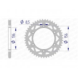 COURONNE AFAM ALUAJP PR4 125 ENDURO 52T - 15206N - 520