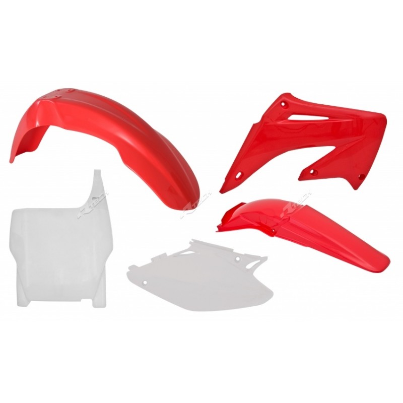 KIT PLASTIQ. CR125R 04-07CR250R 04-07 COULEUR ORIG. ROUGE/BLANC