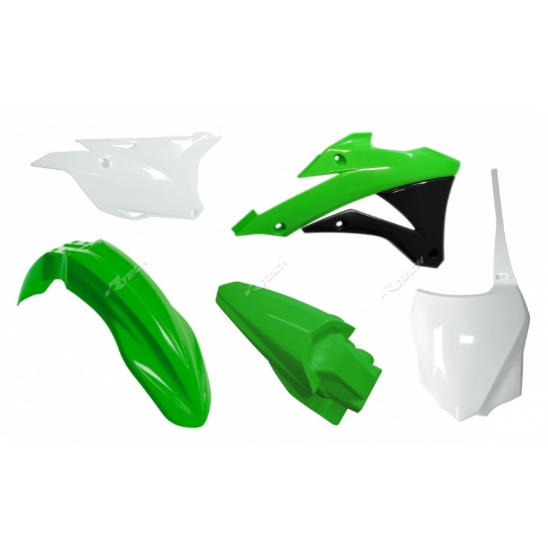 KIT PLASTIQ. KX85 14COULEUR ORIGINE 14 VERT/BLANC