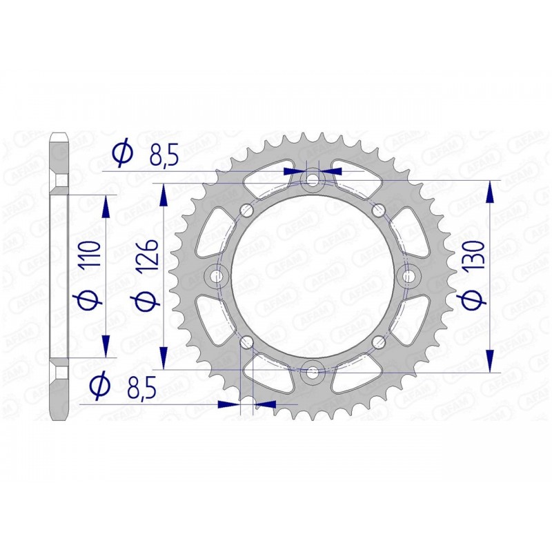 COURONNE AFAM ALUKAWASAKI KX 65 46T - 17107N - 420