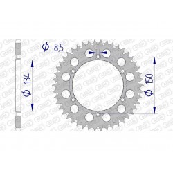 COURONNE AFAM ALUKAWASAKI KX 125 46T - 17206 - 520