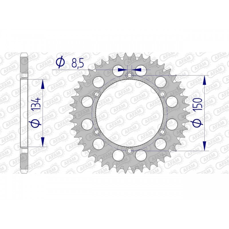 COURONNE AFAM ALUKAWASAKI KX 125 46T - 17206 - 520