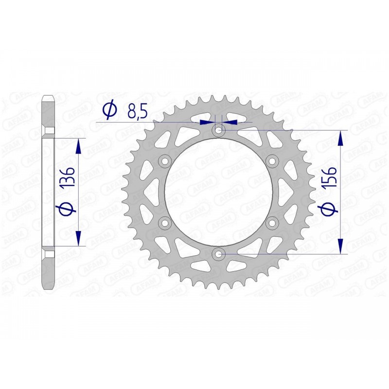 COURONNE AFAM ALUAJP PR4 125 ENDURO 48T - 15206N - 520