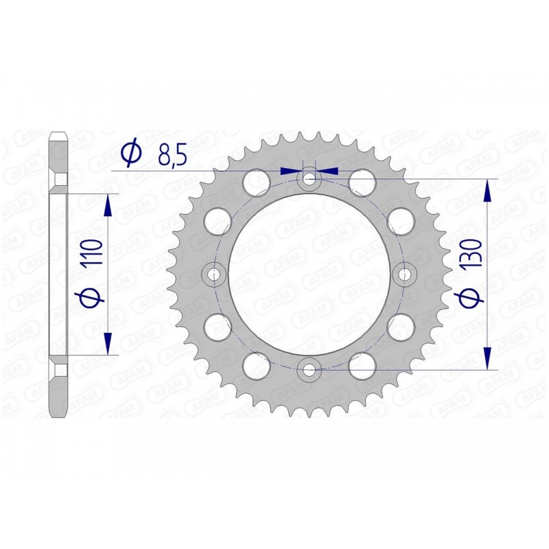 COURONNE AFAM ALUHONDA CR 80 R 55T - 11104 - 420