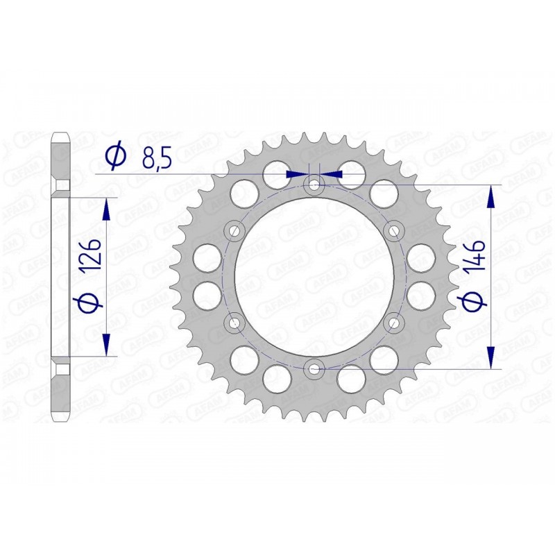 COURONNE AFAM ALUSUZUKI RM 125 45T - 15203N - 520