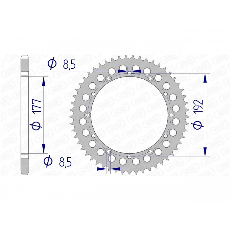 COURONNE AFAM ALUHUSQVARNA CR 125 52T - 63300 - 520