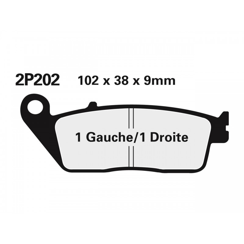 PLAQUETTE FREIN NISSINTYPE 2P-202NS SEMI - METALLIQUE