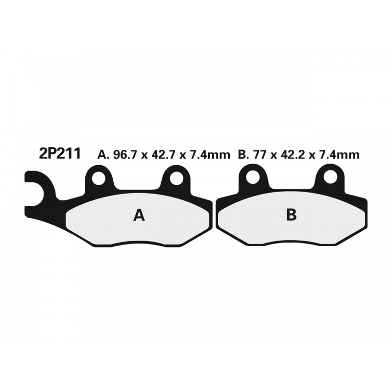 PLAQUETTE FREIN NISSINTYPE 2P-211NS SEMI - METALLIQUE