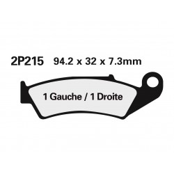 PLAQUETTE FREIN NISSINTYPE 2P-215G SEMI - METALLIQUE