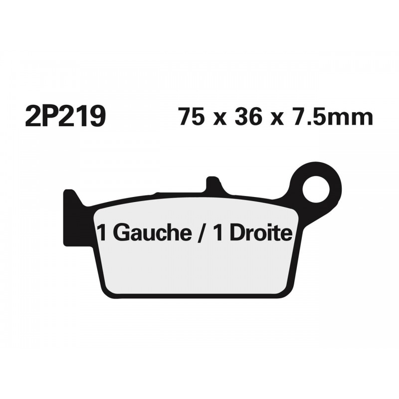 PLAQUETTE FREIN NISSINTYPE 2P-219G SEMI - METALLIQUE