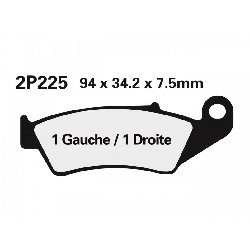 PLAQUETTE FREIN NISSINTYPE 2P-225GS SEMI - METALLIQUE