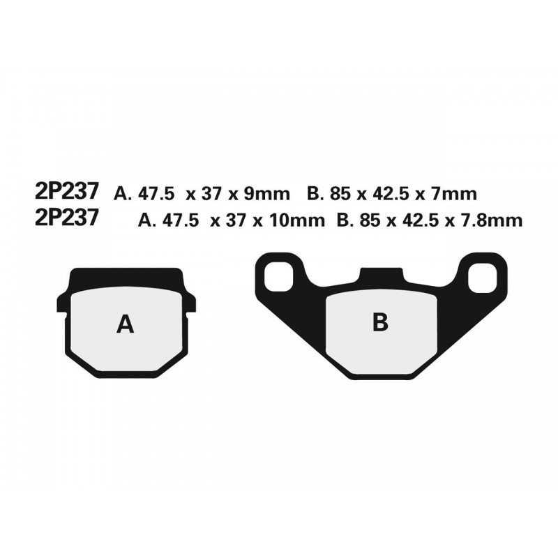 PLAQUETTE FREIN NISSINTYPE 2P-237N SEMI - METALLIQUE