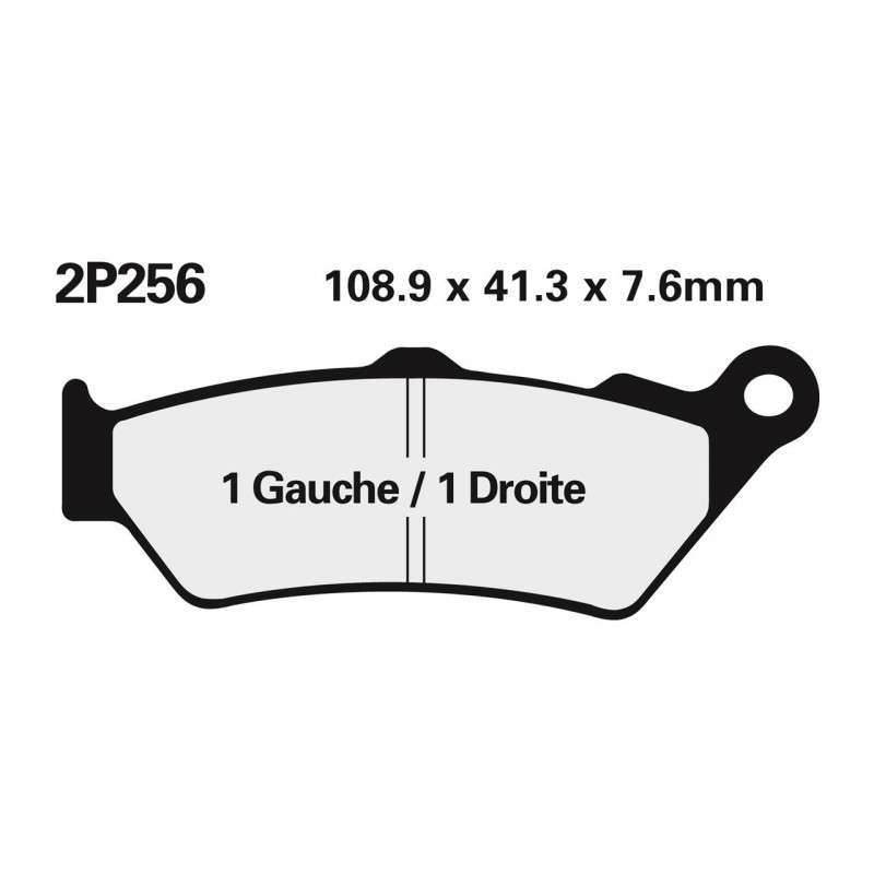 PLAQUETTE FREIN NISSINTYPE 2P-256NS SEMI - METALLIQUE