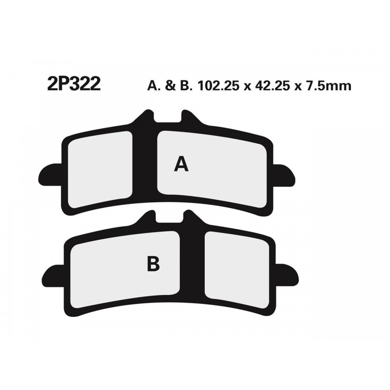 PLAQUETTE FREIN NISSINTYPE 2P-322ST METAL FRITTE