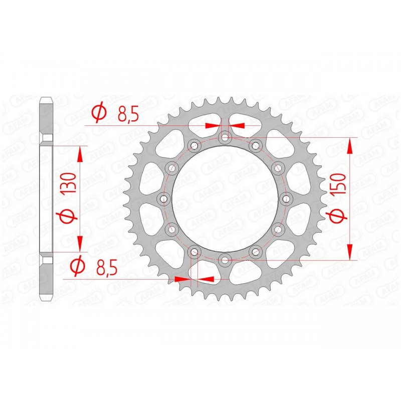 COURONNE AFAM ACIER SLKYAMAHA WR 250 F 50D - 12323SLK - 520