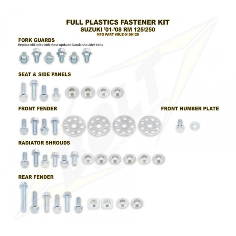 BOLT KIT VIS PLAST. SUZ01-08 RM125/250