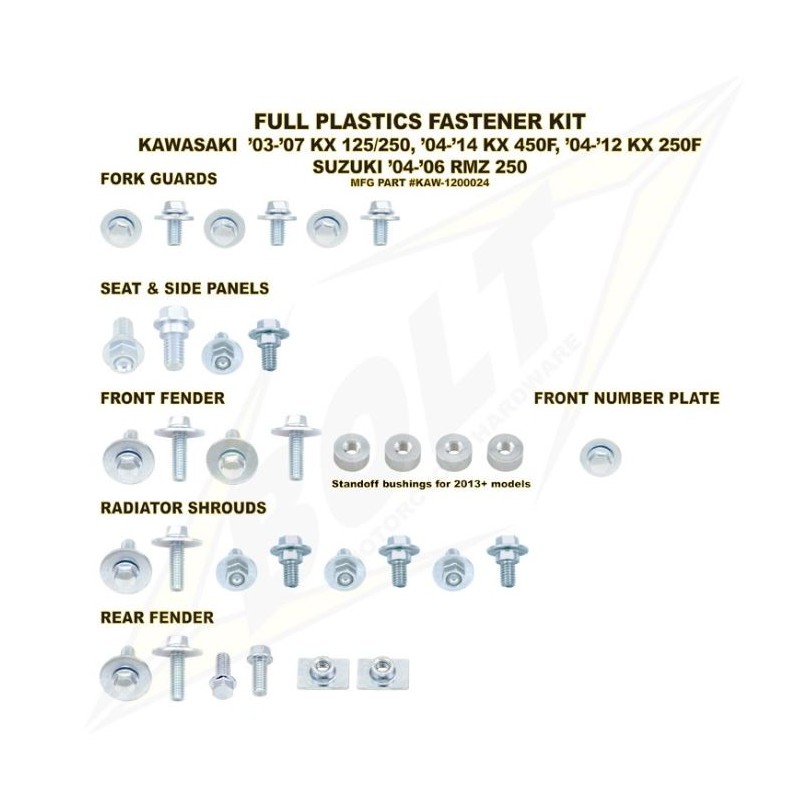 BOLT KIT VIS PLAST. KAWA13 KX250F / 12-13 KX450F