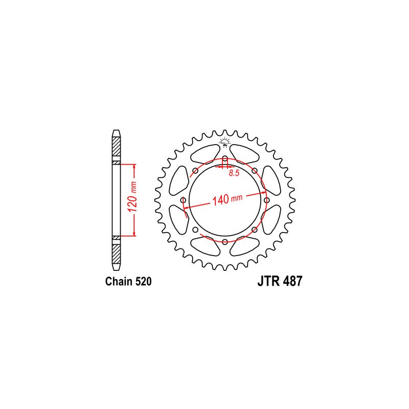 COURONNE ACIER JT 43DENTSSTEEL KLR650 A4-A18 '90 -'04