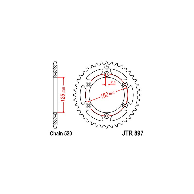 COURONNE ACIER JT 42DENTSSTEEL