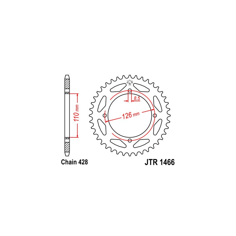 COURONNE ACIER JT 47DENTSSTEEL CHAINE 428