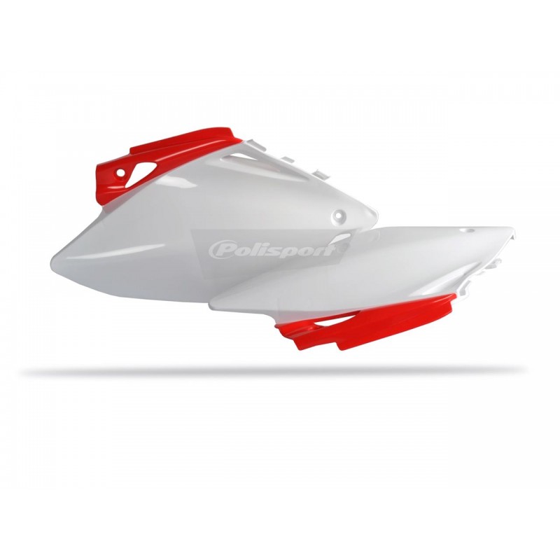 PLAQ. LATERALES POLISPORTCRF450R 07-08 ROUGE/BLANC