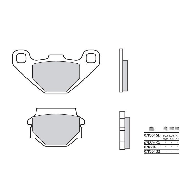 PLAQ.BREMBO 07KS0432AV  GN125 '91 AV GPZ500 '95-96