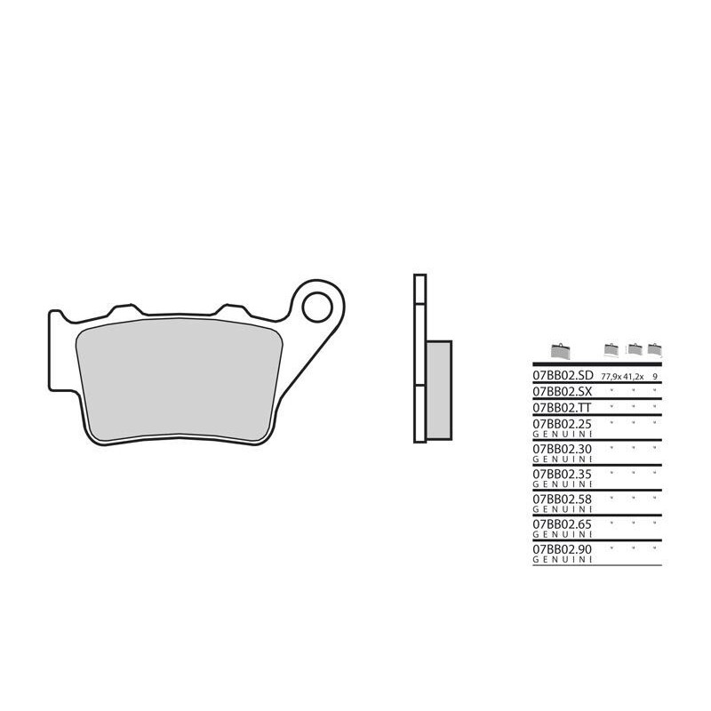 PLAQ.BREMBO 07BB02SXAR  HVA CR125 & 250 '96 AR SX125 '96-