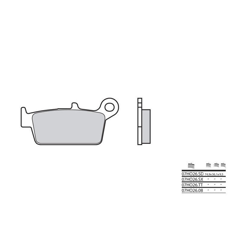 PLAQ.BREMBO 07HO26SDAV  CR80 &85 '92-04 AR XR400R '96-